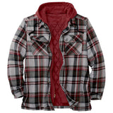 John Dutton Jacket Autumn and Winter Thickening Cotton Padded Coat Plaid Long Sleeve Loose Hooded Coat Jacket