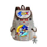Sonic Backpack Hedgehog Sonic Backpack Cute Pattern Drawstring Backpack