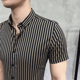 Men's Striped Short-Sleeved Shirt