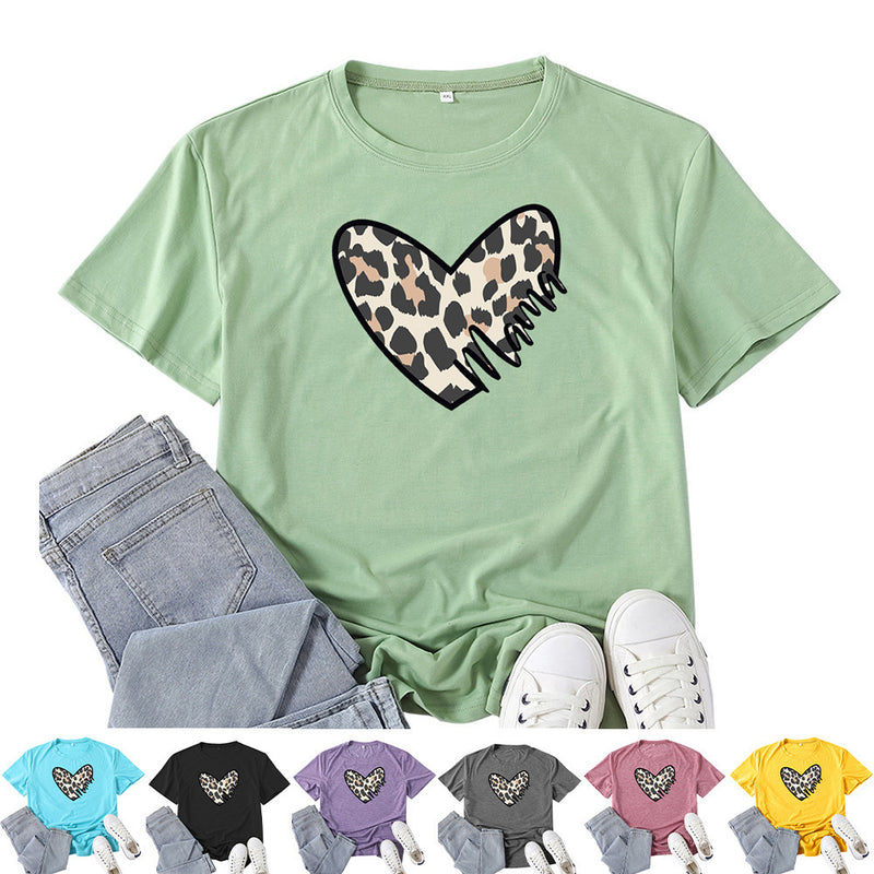 Boy Mama T Shirt Leopard Print Love Mama Printed T-shirt