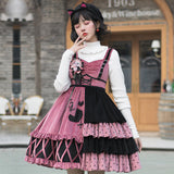 Gothic Lolita Harajuku Style Clothing Lolita Winter Skirt Explosion Berries JSK Retro Color-Matching Dress Autumn and Winter Full Set