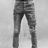 J Shaped Jeans Motorcycle Popular Stretch Skinny Jeans