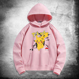Men and Women Pokemon Pikachu Hoodie Loose Shoulder