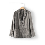 Men Linen Suits Autumn Linen Suit Baggy Coat