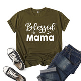 Boy Mama T Shirts Blessed Mama Printed Short-Sleeved Top