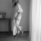 Women Bohemian Dress Women's Summer Loose Bohemian Cotton and Linen Dress