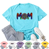 Boy Mama T Shirts Mom Leopard Print Mama Letter Print T-shirt
