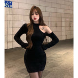 Sweater Dress Outfit With Tights 2 Piece Set Winter Knitted Dress Short Sweater Bottom Skirt