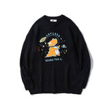 Dinosaur Sweaters Embroidered Crew Neck Bottoming Sweater