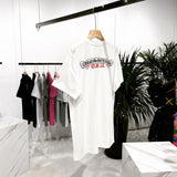 CHH Chrome Heart T Shirt Spring/Summer Red Sanskrit Letter Printed round Neck Short Sleeve T-shirt for Men and Women