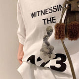 Present Angel T Shirt Foot of God Printed Loose Short Sleeve T-shirt