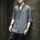 Men's T-Shirt Summer Men's Solid Color Short-Sleeved T-shirt