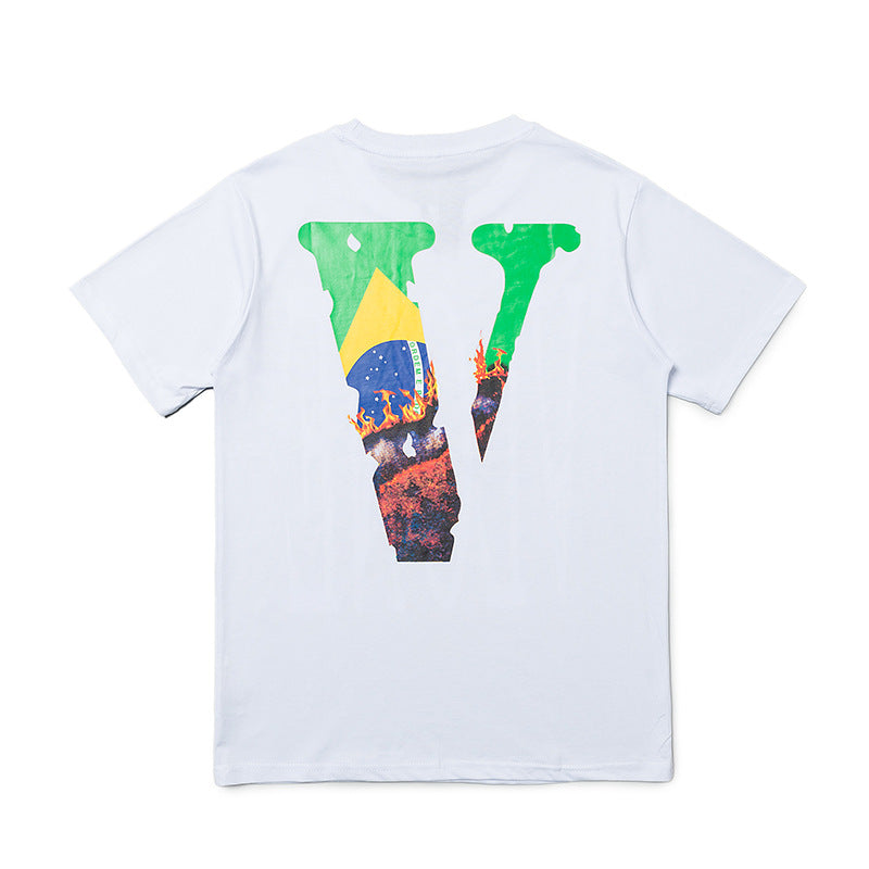 ATL Vlone Hoodie Big V Crew Neck Casual Men and Women Short Sleeve