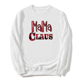 Boy Mama Hoodie Red Plaid Mama Printed Crew Neck Sweatshirt