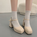 Nude Pumps Block Heel