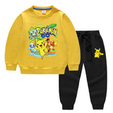 Children Pokemon Pikachu Hoodie & Pant Set Two-Piece Baby Cotton Sweater Set