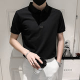 Men Short Sleeve T-Shirt Lapel T-shirt