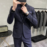 Seersucker Suit Suit Men's Business Casual Three-Piece Suit