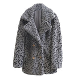 Men Dalmatian Coat Fur Mid-Length Suit Fleece Leopard Print Coat