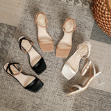 Nude Block Heel Sandals