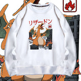 Men and Women Pokemon Pikachu Hoodie Pokémon Charmander Crew Neck Pullover Sweatshirt