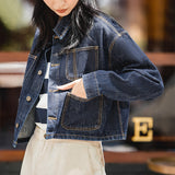 Denim Shirts Cotton Denim Jacket Loose Short Jacket for Women