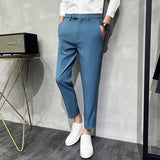 Men Trousers Black Suit Pants