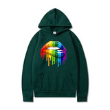 Drippy Hoodies Lip Printings Loose Sweater