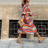 Women Bohemian Dress Spring Fashion Midi Dress