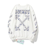 Off White Sweatshirts Long Sleeve round Neck Neck Sweater for Men and Women