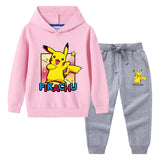 Children Pokemon Pikachu Hoodie & Pant Set Sweater Set Two-Piece Cotton Trendy