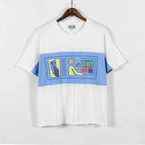 Cavempt Ce Men's and Women's Blue and White Color Matching Cartoon T-shirt