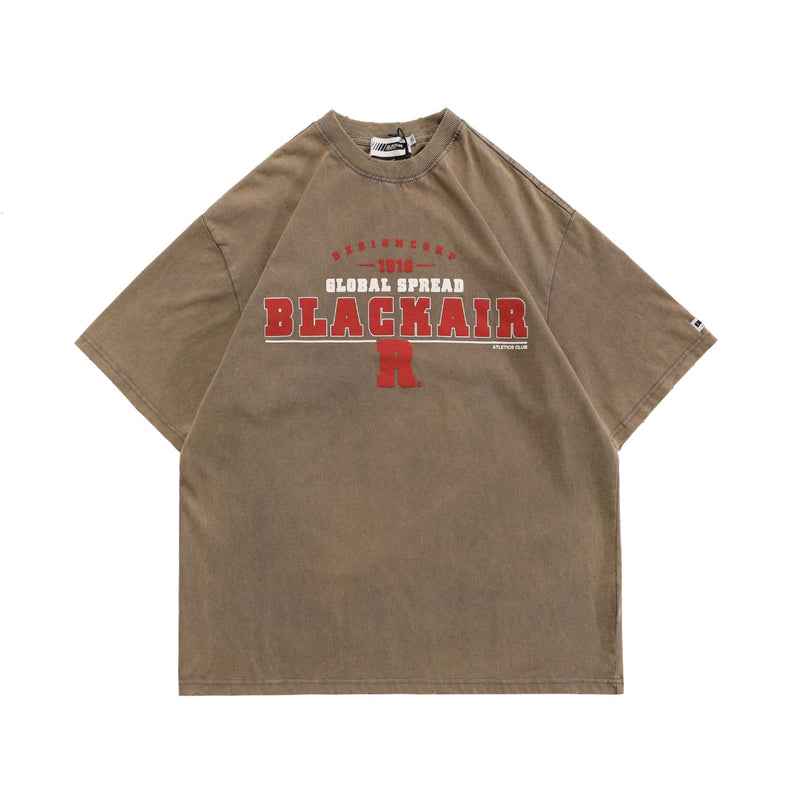 Blackair T Shirt Retro Alphabet Printed Loose T-shirt