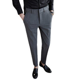 Men Trousers Business Waist Adjustment Trousers Casual Pants