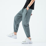 Linen Pants Straight Leg Pants Drawstring Lightweight Elastic Beach Pants Men's Casual Pants Loose plus Size Men's Pants