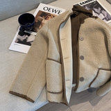 Beth Dutton Outfits Khaki round Neck Lamb Wool Coat Autumn Winter Berber Fleece Top