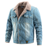 Denim Shirts Jacket Fur Men's Thick plus Size