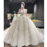 The Great Gatsby Daisy Dress Long Sleeve Wedding Dress 2021 Autumn and Winter New Bridal Palace Style V-neck Heavy Work Large Tail Sexy Wedding Dress Factory Wholesale