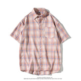 Men's Shirts Summer Short-Sleeved Shirt Plaid Shirt Large Size Men's Clothing