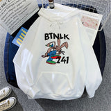 Slogan Graphic Hoodie plus Size Loose Velvet Padded Hooded Sweatshirt