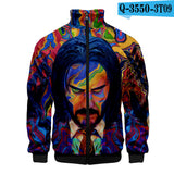 John Wick Keanu Hoodie John Wick 3 3D Printed Stand Collar Zipper Jacket