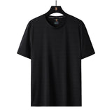 Men Short Sleeve T-Shirt Loose plus Size Ice Silk T-shirt