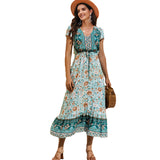 Beth Dutton Bohemian Dress Summer Spring Midi Dresses Vacation Beach Dress for Women