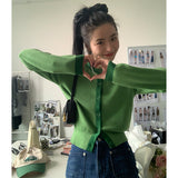 Preppy Aesthetic Outfits Round Neck Contrast Color Knitwear