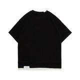 Men T Shirt Summer Casual Tops Men's Clothes Summer Wear Retro Men's round Neck Short Sleeve Casual Snow Mountain Fake Two-Piece T-shirt Fashion