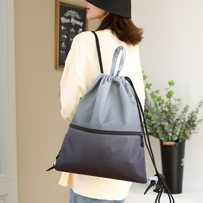 Drawstring Bag Gradient Color Sports Waterproof Drawstring Backpack