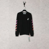 Off White Long Sleeve Round Neck Sweater Autumn And Winter Pattern Crew Neck Pullover Sweatshirt Pieces