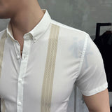 Men 'S Shirt Summer Thin Men 'S Color Matching Short Sleeve Shirt