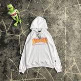 Thrasher T Shirt Autumn Flame Letter Hooded Sweater Cotton Loose Sports