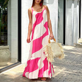 Women Dress Summer Spaghetti-Strap Floral Print Long Dress